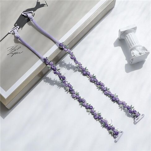 3 Pairs Womens Replacement Bra Straps Stretchy Lace Shoulder Belts Decorative Sunflower with Plastic Pearls in Kuwait