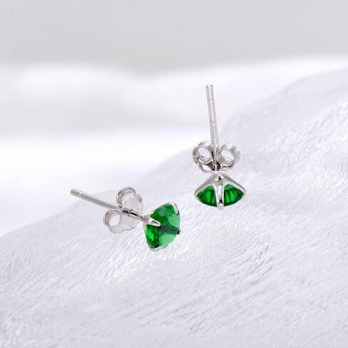 3 Pairs Blue Cubic Zirconia Earrings Studs, Sterling Silver Studs Earrings Set 3MM 4MM 5MM in Kuwait