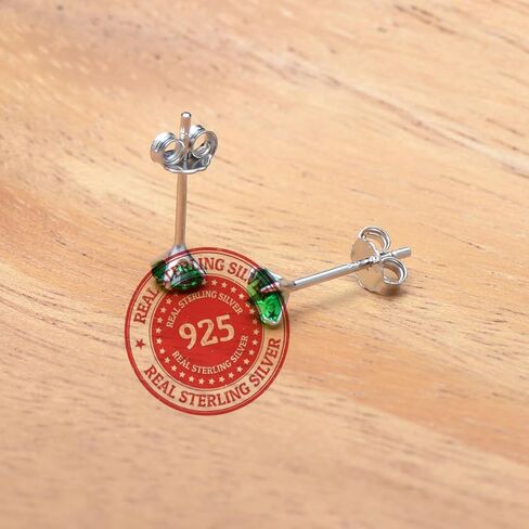 3 Pairs Blue Cubic Zirconia Earrings Studs, Sterling Silver Studs Earrings Set 3MM 4MM 5MM in Kuwait