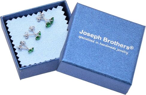3 Pairs Blue Cubic Zirconia Earrings Studs, Sterling Silver Studs Earrings Set 3MM 4MM 5MM in Kuwait