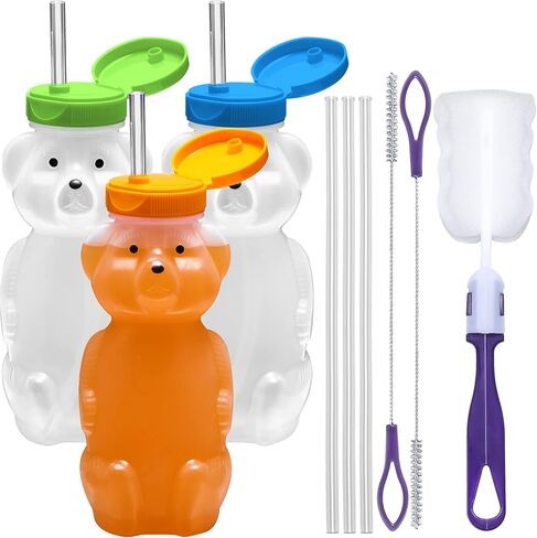 Special Supplies Honey Bear Straw Cup For Babies, 3-Pack Squeezable Therapy and Special Needs Assistive Drink Container, Spill Proof and Leak Resistant Lid in Saudi Arabia
