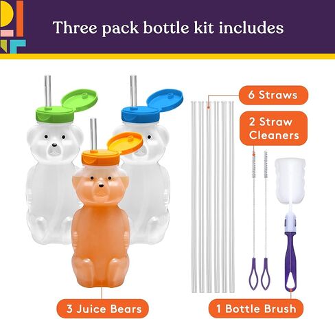 Special Supplies Honey Bear Straw Cup For Babies, 3-Pack Squeezable Therapy and Special Needs Assistive Drink Container, Spill Proof and Leak Resistant Lid in Saudi Arabia