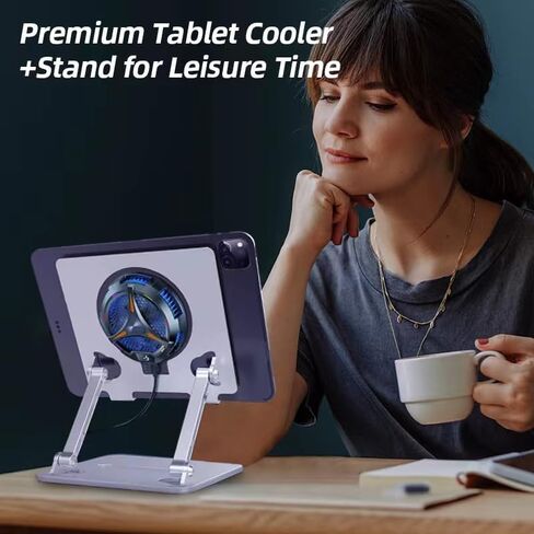 مبرد iPad، مبرد قرص مغناطيسي بقطر 3.9 بوصة، وسادة تبريد ipad، مروحة تبريد للهاتف، محرك طاقة 27 وات، مشعاع عرض درجة الحرارة لجهاز iPhone iPad المحمول، مبرد الكمبيوتر المحمول المحمول in Kuwait