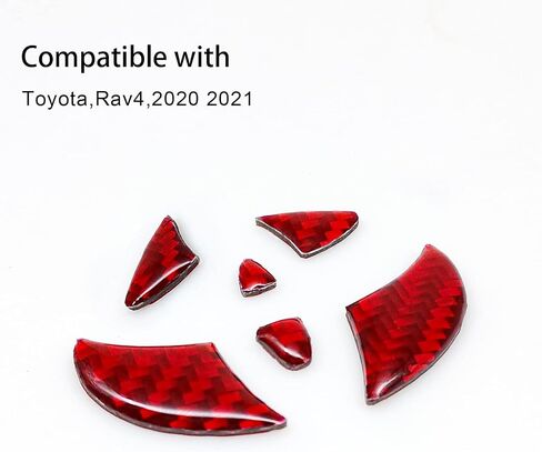 Compatible with Car Rear Tailgate Emblem Logo Trim Accessories Carbon Fiber Emblem Badge Decal Cover Sticker for Toyota RAV4 2020-2024 Black in Kuwait