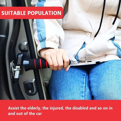 3-in-1 Vehicle Support Handles - Portable Car Door Assist Handles with Seatbelt Cutter and Window Breaker - Ideal Gift for Elderly and Handicapped in Saudi Arabia