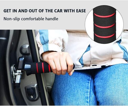 3-in-1 Vehicle Support Handles - Portable Car Door Assist Handles with Seatbelt Cutter and Window Breaker - Ideal Gift for Elderly and Handicapped in Saudi Arabia