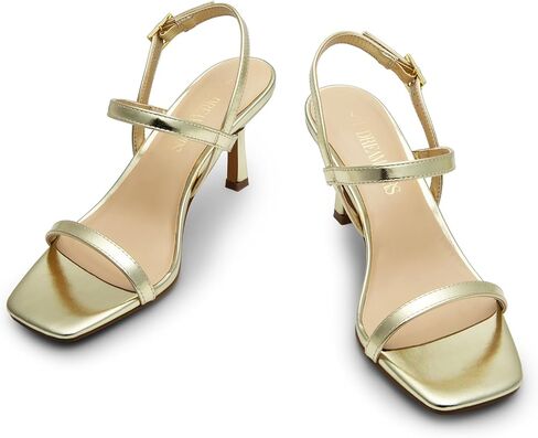 DREAM PAIRS Womens Slingback Heels Square Open Toe Strappy Sandals Ankle Strap High Heeled Dressy Shoes in Kuwait