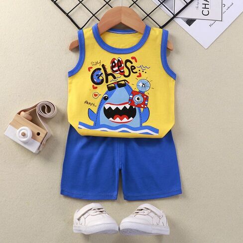 Toddler Boys Clothes for Baby Boy Summer Outfits Sleeveless Tank Top and Shorts Set 1-4t in Kuwait