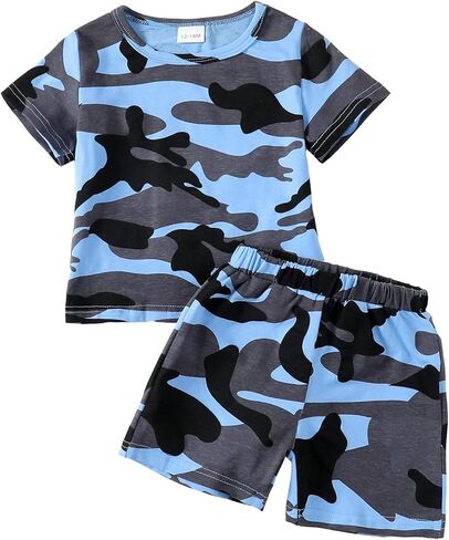 Mioglrie Toddler Baby Boy Clothes Tops Shorts Set Baby Clothes Boy Playwear Summer Boy Outfits in Kuwait