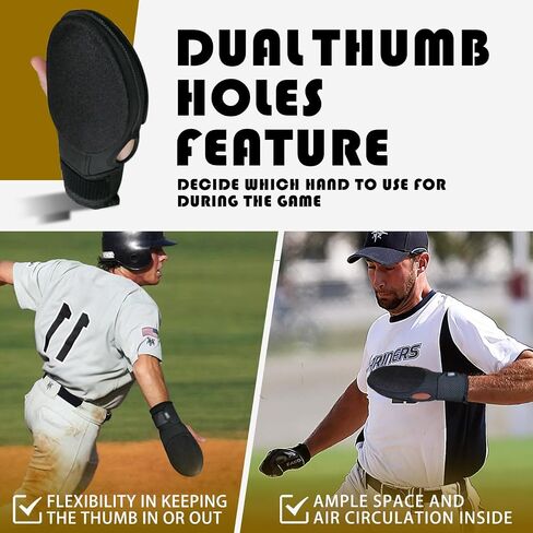 Sliding Mitt for Baseball and Softball/Baseball/Both Hands/Sliding/Mitt/Mitts/Glove/Mit/Head Sliding/Dual Thumb Holes in Saudi Arabia