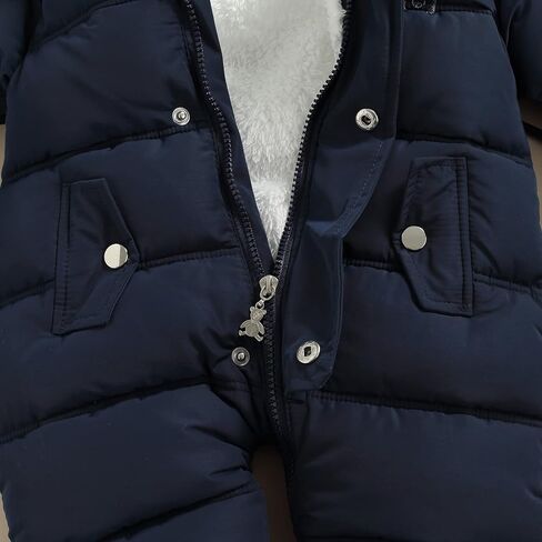 الرضع طفل الفتيان الفتيات الشتاء سنوسويت رومبير هوديد فوتي أبلى طفل بذلة أسفل معطف سترة + قفازات in Kuwait