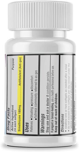 Safrel Gas Relief Simethicone 180 mg (365 Softgels) | Relief from Flatulence, Bloating, Stomach Discomfort and Gas Pressure | Relieves Gas Fast | Generic for Phazyme Ultra Strength in Saudi Arabia