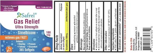 Safrel Gas Relief Simethicone 180 mg (365 Softgels) | Relief from Flatulence, Bloating, Stomach Discomfort and Gas Pressure | Relieves Gas Fast | Generic for Phazyme Ultra Strength in Saudi Arabia