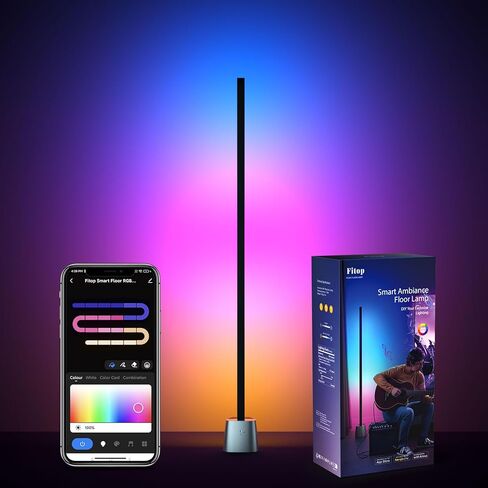 مصباح أرضي Fitop RGBCW، مصباح زاوية LED ذكي، 2.4 جيجا هرتز واي فاي 24 وات، التحكم في التطبيق in Kuwait