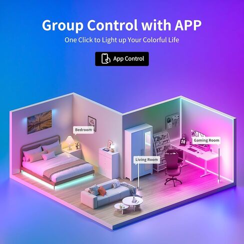 مصباح أرضي Fitop RGBCW، مصباح زاوية LED ذكي، 2.4 جيجا هرتز واي فاي 24 وات، التحكم في التطبيق in Kuwait