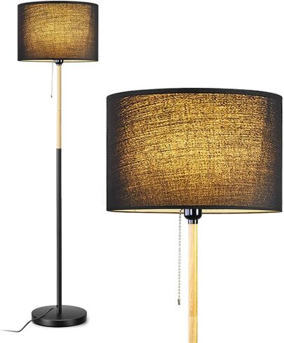 Modern Floor Lamp for Living Room Traditional Farmhouse Floor Lamps Mid-Century Pole Lamp with Linen Lamp Shade, Standing Tall Floor Lamps for Bedrooms and Office (White) in Saudi Arabia