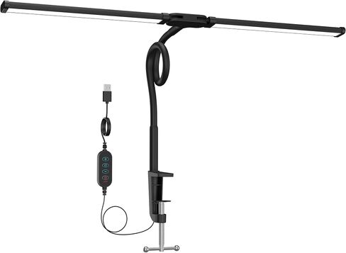 15W LED Desk Lamp with Clamp for Home Office, Eye Caring Architect Lamp with Clip, 80 LEDs Super Bright 30 Lighting Modes Dimmable Light for Learning and Reading in Saudi Arabia