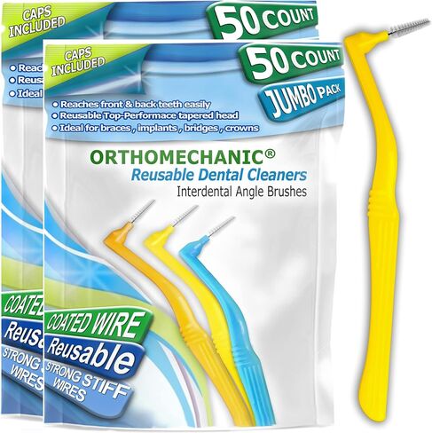 Interdental Brush Angle Cleaners - Jumbo Pack (50 Brushes) (Standard) - Remove Plaque - Toothpick … … … in Saudi Arabia