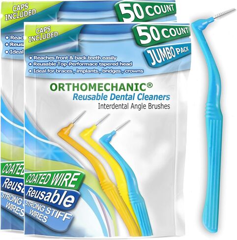 Interdental Brush Angle Cleaners - Jumbo Pack (50 Brushes) (Standard) - Remove Plaque - Toothpick … … … in Saudi Arabia