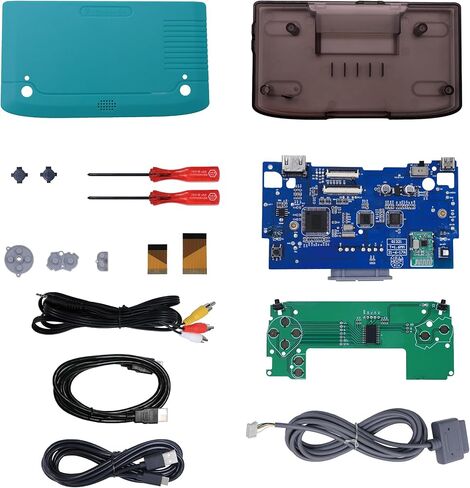 Intec Gaming GBA HD DIY KIT غلاف جديد تمامًا لتشغيل الألعاب على التلفزيون متوافق مع Game Boy Adavance (دعم كامل 32PIN/40PIN) قطع غيار مجموعات PCB DIY أسهل ترقية GBA الخاصة بك دون لحام in Saudi Arabia