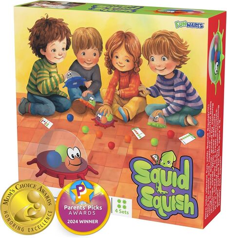 Funwares Colorful Squid Squish: Dynamic Floor Game for Kids, Boosts Kids' Learning and Coordination, Counting and Number Game, Active Play, and Quick Thinking, 2-4 Players, Ages 4-8. in Saudi Arabia