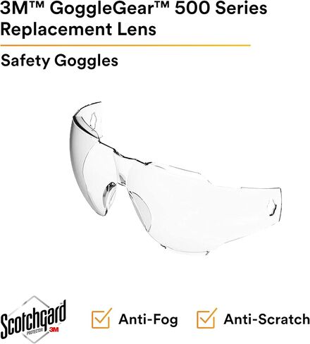 3M Goggle Gear، سلسلة 500، GG501SGAF-LENS، عدسة بديلة شفافة مضادة للضباب من سكوتشجارد in Saudi Arabia