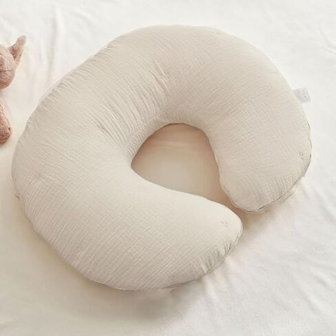 Nursing Pillow Cover,Muslin Cotton,Removable Cover for Breastfeeding Pillows, 2-Pack Pillow Covers, Ultra-Soft Baby Nursing Pillow, Fits Newborn Feeding Pillow 22.5IN*18IN (Sand) in Saudi Arabia