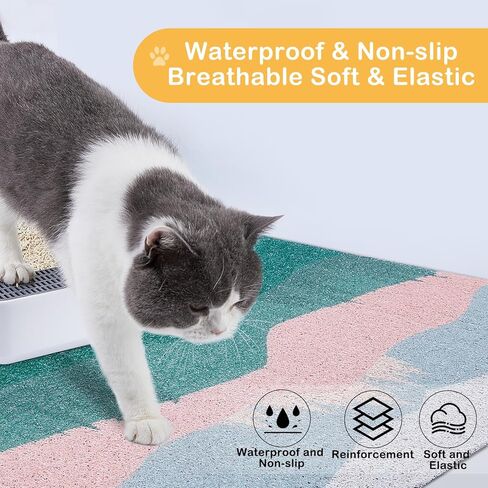 بساط فضلات القطط، بساط صندوق فضلات ناعم، مصنوع من مادة PVC، بساط فضلات القطط، بساط محاصرة فضلات القطط، كيتي، بساط فضلات القطط سهل التنظيف in Kuwait