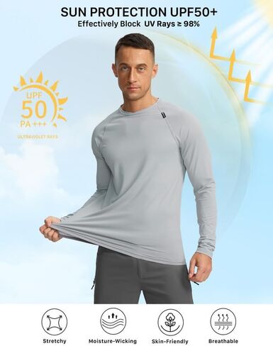 Men's Mountain Bike Jersey Long Sleeve Off-Road Sun Protection Biking Cycling Bicycle Hiking Shirts for Men Zipper Pocket in Saudi Arabia