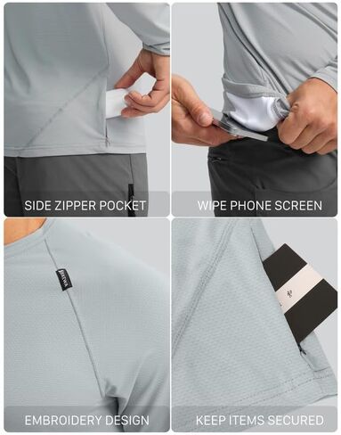 Men's Mountain Bike Jersey Long Sleeve Off-Road Sun Protection Biking Cycling Bicycle Hiking Shirts for Men Zipper Pocket in Saudi Arabia
