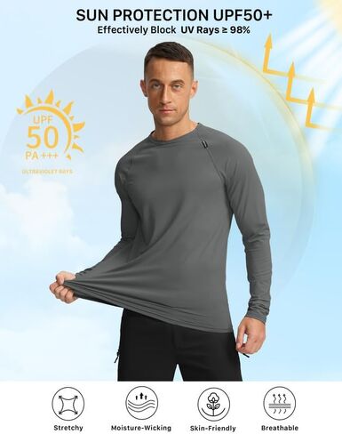 Men's Mountain Bike Jersey Long Sleeve Off-Road Sun Protection Biking Cycling Bicycle Hiking Shirts for Men Zipper Pocket in Saudi Arabia