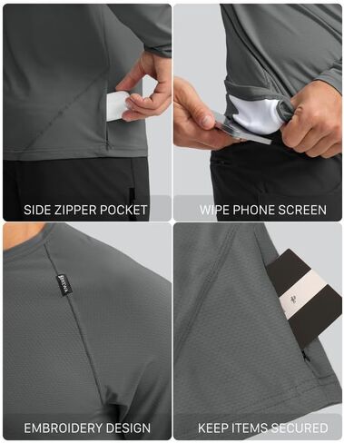 Men's Mountain Bike Jersey Long Sleeve Off-Road Sun Protection Biking Cycling Bicycle Hiking Shirts for Men Zipper Pocket in Saudi Arabia