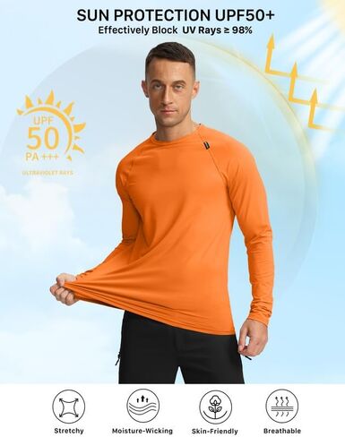 قمصان رجالي لركوب الدراجات الجبلية بأكمام طويلة للحماية من أشعة الشمس على الطرق الوعرة وركوب الدراجات والمشي لمسافات طويلة للرجال وجيب بسحاب in Kuwait