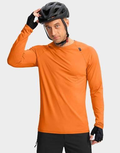 قمصان رجالي لركوب الدراجات الجبلية بأكمام طويلة للحماية من أشعة الشمس على الطرق الوعرة وركوب الدراجات والمشي لمسافات طويلة للرجال وجيب بسحاب in Kuwait