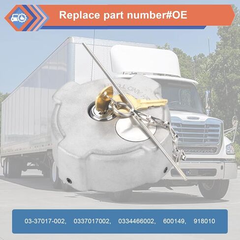 ZONFANT ترقية 2 قطعة 1/4 ربع دورة غطاء الوقود الألومنيوم، 3 في قفل غطاء وقود الديزل مع 4 مفاتيح متوافقة مع 1996-2018 Freightliner Cascadia Columbia Century Coronado، استبدال #03-37017-002 600149 in Kuwait