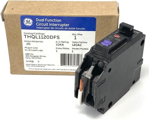 GE THQL1120DFS General Electric (G.E.)، النوع THQL، 1P، 1PH، 20A، 120V، 10kA@120V، مدرج في قائمة UL، مكون إضافي، ضفيرة قصيرة in Kuwait