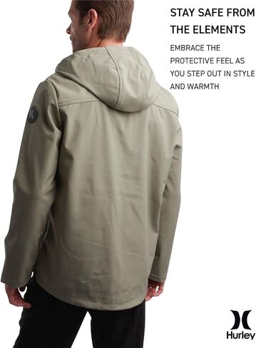 Hurley Men's Jacket - Sonora Softshell Windproof Hybrid Jacket - Quilted Windbreaker Puffer Coat (S-XXL) in Saudi Arabia