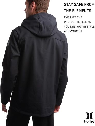 Hurley Men's Jacket - Sonora Softshell Windproof Hybrid Jacket - Quilted Windbreaker Puffer Coat (S-XXL) in Saudi Arabia