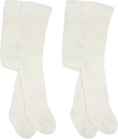 Baby Girls Tights Thick Leggings Soft | Warm Organic Cotton Stockings Pantyhose | Newborn Infant Toddler 2 Pack in Saudi Arabia