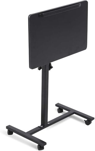 Adjustable Overbed Bedside Table with Wheels for Hospital and Home Use,Bed Desk, Laptop Tray Desk Tilting 7027(Black) in Saudi Arabia