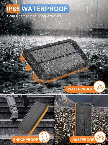 𝟮𝟬𝟮4 𝙐𝙥𝙜𝙧𝙖𝙙𝙚 شاحن بالطاقة الشمسية - باور بانك - 38800 مللي أمبير في الساعة شاحن هاتف محمول بالطاقة الشمسية مقاوم للماء مع مصباح يدوي LED / USB C شحن سريع حزمة بطارية خارجية متوافقة مع الهواء الطلق والتخييم والسفر in Kuwait