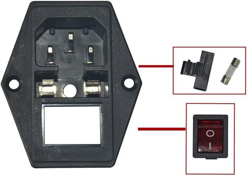 مقبس الطاقة مدخل وحدة التوصيل 5A فيوز فيوز 5 قطعة أنثى 16-14 AWG سلك المجرف تجعيد محطات 3 دبوس IEC320 C14 10A 250 فولت المقبس التبديل in Saudi Arabia