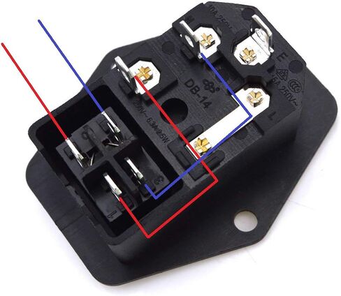 مقبس الطاقة مدخل وحدة التوصيل 5A فيوز فيوز 5 قطعة أنثى 16-14 AWG سلك المجرف تجعيد محطات 3 دبوس IEC320 C14 10A 250 فولت المقبس التبديل in Saudi Arabia
