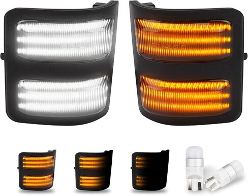 Bestview Signal Mirror Lights, Amber Lens Side Marker Lamp for 2008-2016 Ford F250 F350 F450 F550 Super Duty for Pickup Truck,Amber & White led Turn Signal Light Aftermarket Replacement,2 PCS in Kuwait