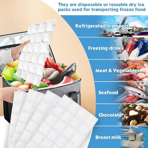 Reusable Ice Packs Sheets for Coolers, Ice Mats Chiller, Flat Ice Pack, for Camping, Freezer Packs Long Lasting for Shipping Frozen Food, Large Gel Flexible Ice Packs Reusable for Lunch Boxes Bags in Saudi Arabia