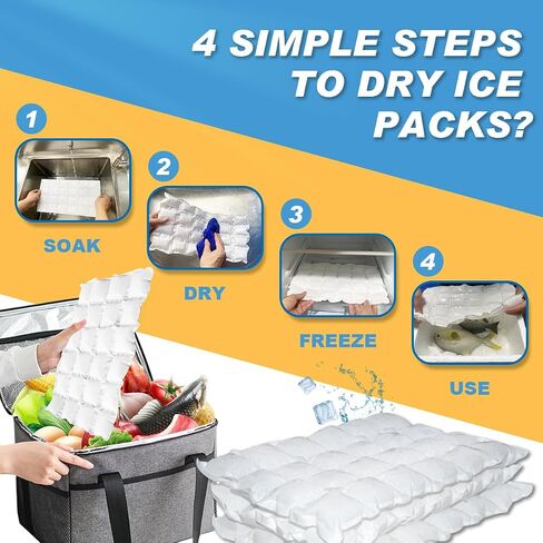 Reusable Ice Packs Sheets for Coolers, Ice Mats Chiller, Flat Ice Pack, for Camping, Freezer Packs Long Lasting for Shipping Frozen Food, Large Gel Flexible Ice Packs Reusable for Lunch Boxes Bags in Saudi Arabia