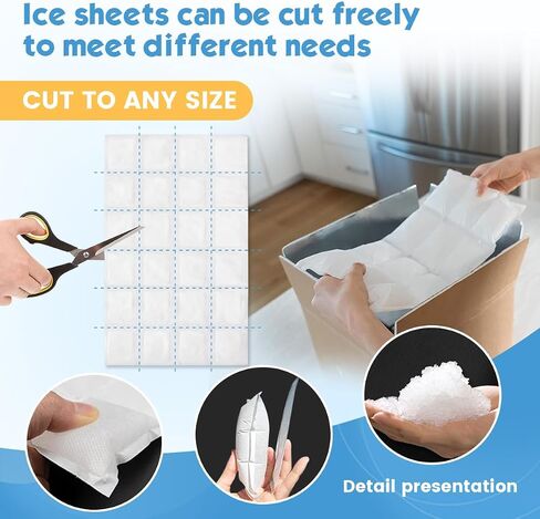 Reusable Ice Packs Sheets for Coolers, Ice Mats Chiller, Flat Ice Pack, for Camping, Freezer Packs Long Lasting for Shipping Frozen Food, Large Gel Flexible Ice Packs Reusable for Lunch Boxes Bags in Saudi Arabia