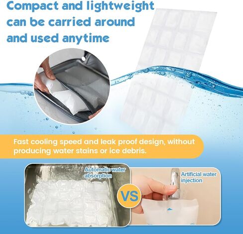 Reusable Ice Packs Sheets for Coolers, Ice Mats Chiller, Flat Ice Pack, for Camping, Freezer Packs Long Lasting for Shipping Frozen Food, Large Gel Flexible Ice Packs Reusable for Lunch Boxes Bags in Saudi Arabia