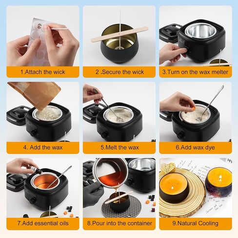 Candle Making Kit for Adults, DIY Starter Candle Making Supplies with Digital Soy Wax Melt Warmer, Premium Making Supply Perfect as Home Decorations in Saudi Arabia