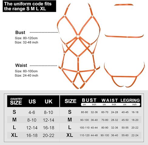 Women Strappy Full Body Harness Lingerie Garter Belt Set Plus Size Waist Hollow Crop Tops Bra Punk Gothic Festival Wear in Kuwait